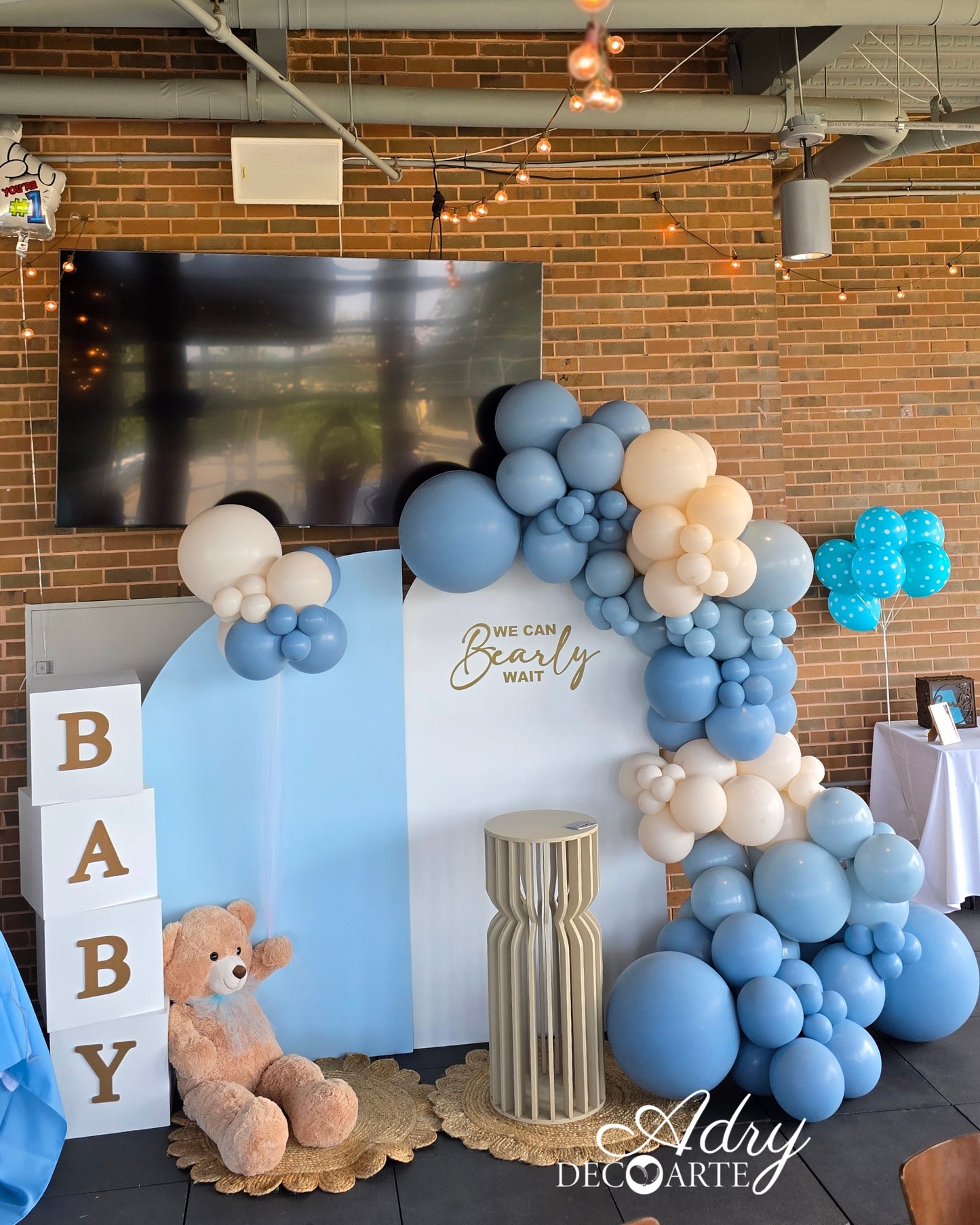 Baby Shower Blue and teddy bear