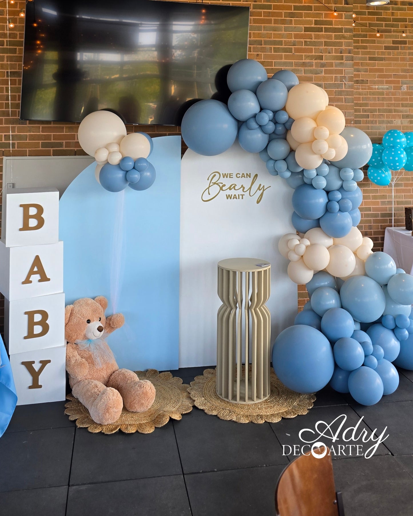 Baby Shower Blue and teddy bear